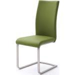 Grüne Moderne Topdesign Freischwinger Stühle aus Leder Breite 0-50cm, Höhe 100-150cm, Tiefe 50-100cm 4-teilig 