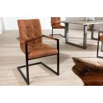 Braune Industrial Riess Ambiente Designer Stühle aus Eisen mit Armlehne Breite 50-100cm, Höhe 50-100cm, Tiefe 50-100cm 