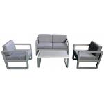 Graue Lounge Gartenmöbel & Loungemöbel Outdoor aus Aluminium rostfrei Breite 50-100cm, Höhe 50-100cm, Tiefe 50-100cm 