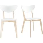 Reduzierte Weiße Moderne Miliboo Designer Stühle strukturiert aus Birkenholz 