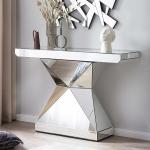 Silberne Moderne Rodario Rechteckige Design Tische aus Glas Breite 100-150cm, Höhe 50-100cm, Tiefe 0-50cm 
