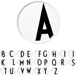 Schwarze Skandinavische Design Letters Runde Kuchenteller 20 cm aus Porzellan 