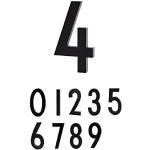 Reduzierte Schwarze Design Letters Hausnummern aus Edelstahl 