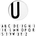 Weiße Skandinavische Design Letters Kuchenteller 20 cm aus Porzellan mikrowellengeeignet 
