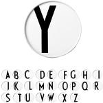 Weiße Skandinavische Design Letters Kuchenteller 20 cm aus Porzellan mikrowellengeeignet 