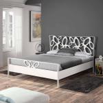 Weiße Moderne Violata Furniture Rechteckige Metallbetten lackiert 160x200 
