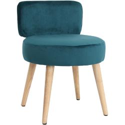 Design-Sessel Samt Blaugrün und Holz CELESTE
