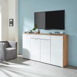 Weiße Moderne Möbel Exclusive Rechteckige Design Sideboards mit Schublade Breite 150-200cm, Höhe 100-150cm, Tiefe 0-50cm 