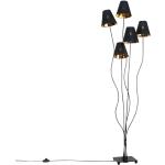 Design Stehlampe schwarz mit gold 5-flammig - Melis Modern E14 Innenbeleuchtung