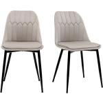 Reduzierte Taupefarbene Gesteppte Miliboo Designer Stühle aus Stoff 2-teilig 