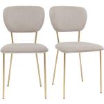 Reduzierte Taupefarbene Retro Miliboo Designer Stühle aus Stoff 2-teilig 