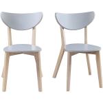 Reduzierte Graue Moderne Miliboo Designer Stühle strukturiert aus Rubberwood 2-teilig 