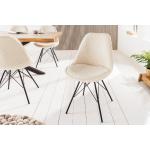 Cremefarbene Moderne Riess Ambiente Organische Designer Stühle aus Bouclé Breite 0-50cm, Höhe 50-100cm, Tiefe 50-100cm 