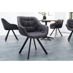 Reduzierte Graue Retro Riess Ambiente Designer Stühle aus Microfaser mit Armlehne Breite 50-100cm, Höhe 50-100cm, Tiefe 50-100cm 