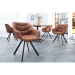 Reduzierte Braune Retro Riess Ambiente Designer Stühle aus Microfaser mit Armlehne Breite 50-100cm, Höhe 50-100cm, Tiefe 50-100cm 