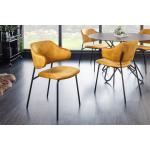 Senfgelbe Minimalistische Riess Ambiente Designer Stühle aus Samt Breite 50-100cm, Höhe 50-100cm, Tiefe 50-100cm 