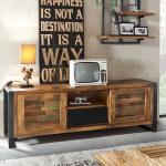 Braune Industrial Möbel Exclusive TV-Lowboards & Fernsehtische lackiert aus Massivholz mit Schublade Breite 150-200cm, Höhe 50-100cm, Tiefe 0-50cm 