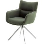 Olivgrüne Gesteppte Moderne Topdesign Designer Stühle aus Glattleder mit Armlehne Breite 50-100cm, Höhe 50-100cm, Tiefe 50-100cm 2-teilig 