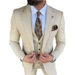 Reduzierte Cremefarbene Hochzeitsanzüge aus Baumwollmischung für Herren für den Bräutigam 