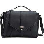 Schwarze Damenschultertaschen & Damenshoulderbags mit Riemchen aus Kunstleder mit Außentaschen medium 