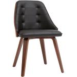 Reduzierte Schwarze Moderne Miliboo Designer Stühle aus Massivholz gepolstert 