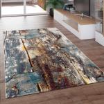 Reduzierte Blaue Melierte Shabby Chic Paco Home Design-Teppiche aus Holz 80x150 