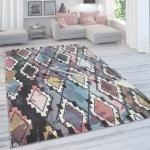 Reduzierte Graue Rauten Paco Home Design-Teppiche aus Textil 