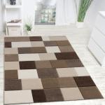Braune Karo Moderne Paco Home Design-Teppiche aus Polypropylen 3D 