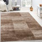 Reduzierte Braune Karo Paco Home Design-Teppiche aus Textil schmutzabweisend 
