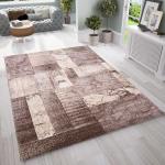 Braune Melierte Moderne VIMODA Homestyle Design-Teppiche Strukturierte aus Textil 160x230 