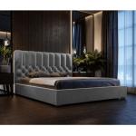 Reduzierte Graue Moderne Polsterbetten mit Bettkasten mit Stauraum 160x200 