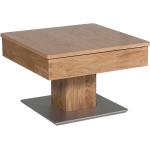 Braune Moderne Rodario Quadratische Massivholz-Couchtische lackiert aus Massivholz mit Rollen Breite 50-100cm, Höhe 0-50cm, Tiefe 50-100cm 