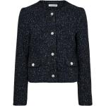 Blaue Designers Remix Boucle-Jacken aus Bouclé für Damen Größe L 