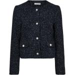 Blaue Designers Remix Boucle-Jacken aus Bouclé für Damen Größe M 