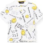 Weiße Desigual Emoji Smiley Kinderpoloshirts & Kinderpolohemden für Jungen 