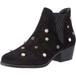 Schwarze Desigual Dolly Ankle Boots & Klassische Stiefeletten aus Veloursleder für Damen Größe 36 