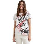 Reduzierte Weiße Kurzärmelige Desigual Entenhausen T-Shirts mit Maus-Motiv für Damen Größe XXL 