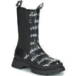 Reduzierte Schwarze Desigual Shoes collection Chelsea-Boots aus Textil für Damen Größe 37 mit Absatzhöhe 5cm bis 7cm 