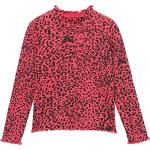 Rote Animal-Print Langärmelige Desigual Printed Shirts für Kinder & Druck-Shirts für Kinder mit Leopard-Motiv für Mädchen 