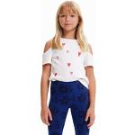 Weiße Desigual Kinder T-Shirts ohne Verschluss für Mädchen Größe 110 