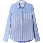 Pastellblaue Gestreifte Langärmelige Kentkragen Hemden mit Kent-Kragen für Herren Größe L 