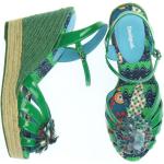 Desigual high heel sandals Wedge Heel 41 dark green NEW