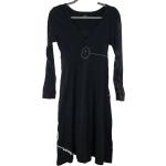 Schwarze Langärmelige Desigual Winterkleider aus Baumwolle für Damen Größe L 