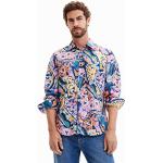 Desigual Men's CAM_Paper 9021 Multicolor Fuchsia Shirt, Material Finishes, S