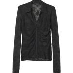 Reduzierte Schwarze Langärmelige Desigual V-Ausschnitt V-Shirts aus Polyester für Damen Größe M für den für den Sommer 