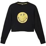 Schwarze Casual Desigual Emoji Smiley Nachhaltige Rundhals-Ausschnitt Damensweatshirts Größe L 