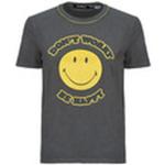 Graue Desigual Emoji Smiley T-Shirts für Damen Größe XS 