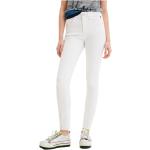 Reduzierte Weiße Desigual Skinny Jeans mit Reißverschluss aus Baumwolle maschinenwaschbar für Damen Größe XS für den für den Frühling 