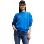 Blaue Desigual Yes Azul Damensweatshirts aus Baumwolle Größe M 