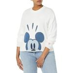 Desigual Womens JERS_Mickey Patch Pullover, White, XS